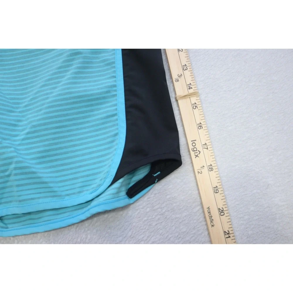 Hurley Board Shorts Mens 33 Turquoise Black Striped Swim Trunks Excellent